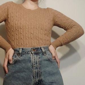 •J. Crew• Wool Cambridge Cable Crew Neck Sweater